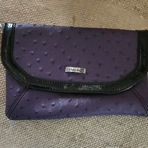 Grace Adele Purple and Black Quilted Clutch